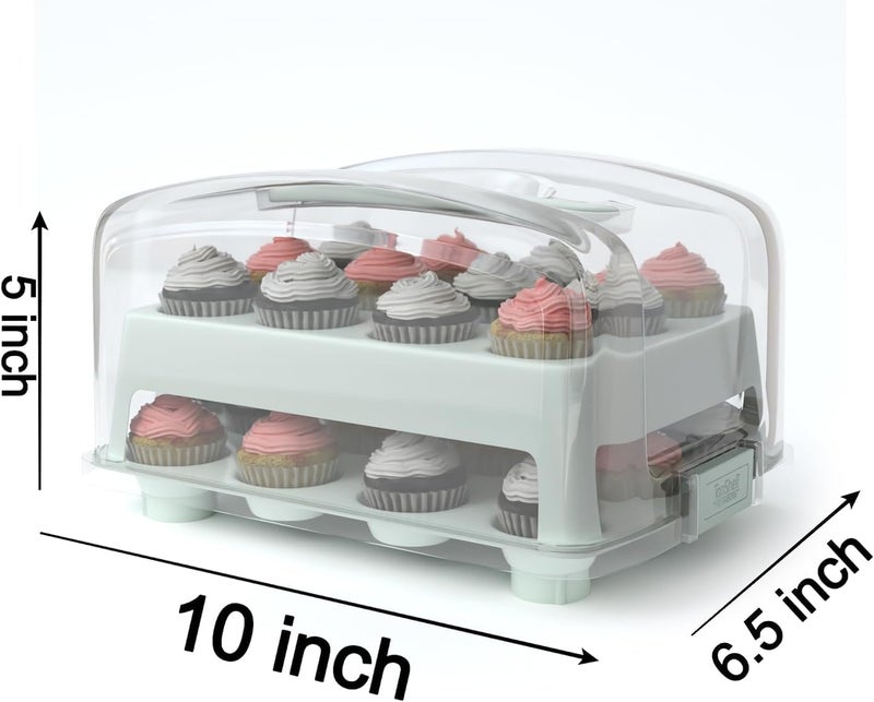 Top Shelf Elements MINI Cupcake Box. NOT For Standard Size Cupcakes. Fashionable Green Carrier Holds 24 MINI-Size Cupcakes, Cupcake Traveler, - Image 4